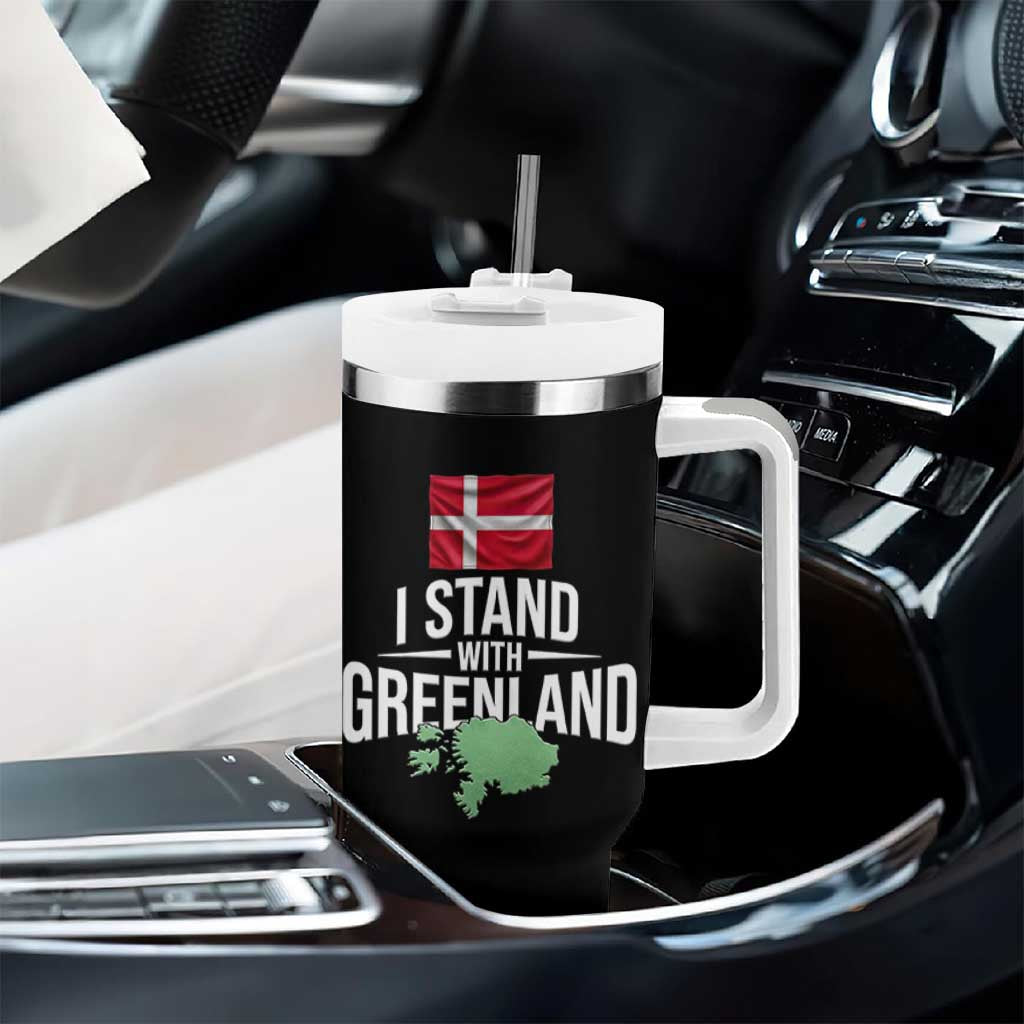 Denmark I Stand With Greenland Tumbler With Handle Danish Flag and Map Unity Support Protest