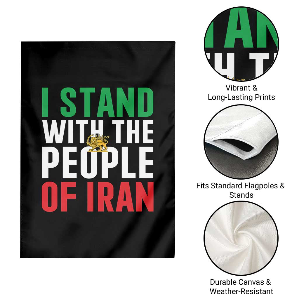 I Stand With The People of Iran Garden Flag Iranian Revolution Freedom Supporter