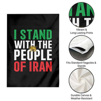 I Stand With The People of Iran Garden Flag Iranian Revolution Freedom Supporter