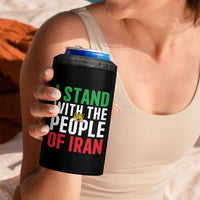I Stand With The People of Iran 4 in 1 Can Cooler Tumbler Iranian Revolution Freedom Supporter