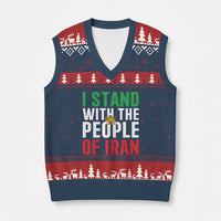 Denmark I Stand With Greenland V-Neck Knit Sweater Vest Danish Flag and Map Unity Support Protest