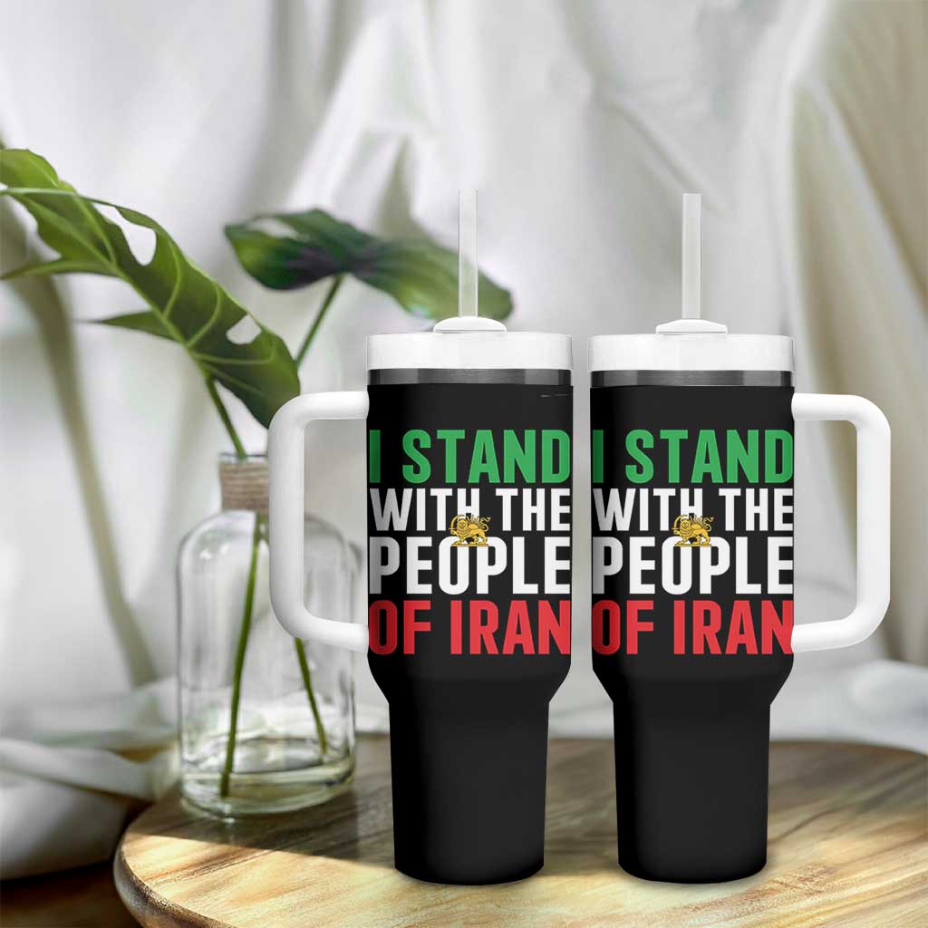 I Stand With The People of Iran Tumbler With Handle Iranian Revolution Freedom Supporter
