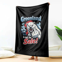 Greenland Is Not For Sale Protest Throw Blanket Aggressive Polar Bear with Middle Finger Graphic