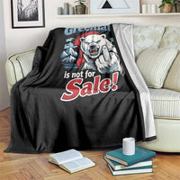 Greenland Is Not For Sale Protest Throw Blanket Aggressive Polar Bear with Middle Finger Graphic