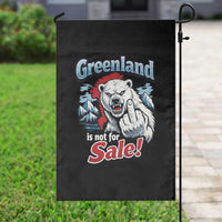 Greenland Is Not For Sale Protest Garden Flag Aggressive Polar Bear with Middle Finger Graphic