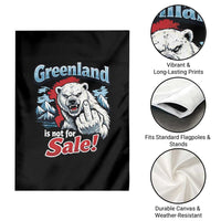 Greenland Is Not For Sale Protest Garden Flag Aggressive Polar Bear with Middle Finger Graphic