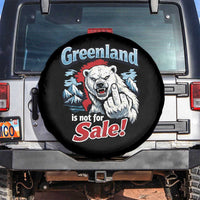 Greenland Is Not For Sale Protest Spare Tire Cover Aggressive Polar Bear with Middle Finger Graphic