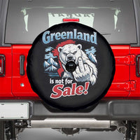 Greenland Is Not For Sale Protest Spare Tire Cover Aggressive Polar Bear with Middle Finger Graphic
