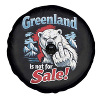 Greenland Is Not For Sale Protest Spare Tire Cover Aggressive Polar Bear with Middle Finger Graphic