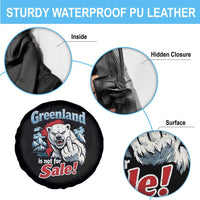 Greenland Is Not For Sale Protest Spare Tire Cover Aggressive Polar Bear with Middle Finger Graphic