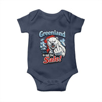 Greenland Is Not For Sale Protest Baby Onesie Aggressive Polar Bear with Middle Finger Graphic