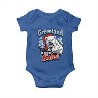Greenland Is Not For Sale Protest Baby Onesie Aggressive Polar Bear with Middle Finger Graphic