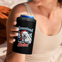 Greenland Is Not For Sale Protest 4 in 1 Can Cooler Tumbler Aggressive Polar Bear with Middle Finger Graphic