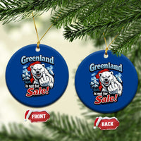 Greenland Is Not For Sale Protest Ceramic Ornament Aggressive Polar Bear with Middle Finger Graphic