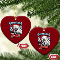 Greenland Is Not For Sale Protest Ceramic Ornament Aggressive Polar Bear with Middle Finger Graphic