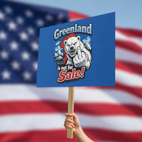 Greenland Is Not For Sale Protest Protest Sign Aggressive Polar Bear with Middle Finger Graphic