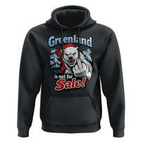 Greenland Is Not For Sale Protest Hoodie Aggressive Polar Bear with Middle Finger Graphic