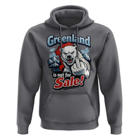 Greenland Is Not For Sale Protest Hoodie Aggressive Polar Bear with Middle Finger Graphic