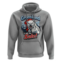 Greenland Is Not For Sale Protest Hoodie Aggressive Polar Bear with Middle Finger Graphic