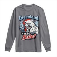Greenland Is Not For Sale Protest Long Sleeve Shirt Aggressive Polar Bear with Middle Finger Graphic