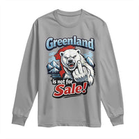 Greenland Is Not For Sale Protest Long Sleeve Shirt Aggressive Polar Bear with Middle Finger Graphic