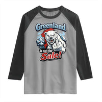 Greenland Is Not For Sale Protest Raglan Shirt Aggressive Polar Bear with Middle Finger Graphic