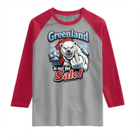 Greenland Is Not For Sale Protest Raglan Shirt Aggressive Polar Bear with Middle Finger Graphic