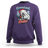 Greenland Is Not For Sale Protest Sweatshirt Aggressive Polar Bear with Middle Finger Graphic