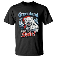 Greenland Is Not For Sale Protest T Shirt Aggressive Polar Bear with Middle Finger Graphic