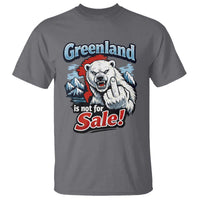 Greenland Is Not For Sale Protest T Shirt Aggressive Polar Bear with Middle Finger Graphic