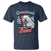 Greenland Is Not For Sale Protest T Shirt Aggressive Polar Bear with Middle Finger Graphic