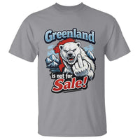 Greenland Is Not For Sale Protest T Shirt Aggressive Polar Bear with Middle Finger Graphic
