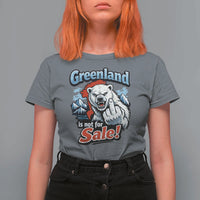 Greenland Is Not For Sale Protest T Shirt For Women Aggressive Polar Bear with Middle Finger Graphic