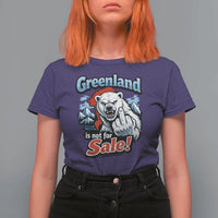Greenland Is Not For Sale Protest T Shirt For Women Aggressive Polar Bear with Middle Finger Graphic