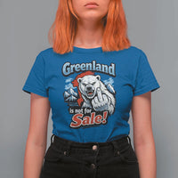 Greenland Is Not For Sale Protest T Shirt For Women Aggressive Polar Bear with Middle Finger Graphic