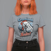 Greenland Is Not For Sale Protest T Shirt For Women Aggressive Polar Bear with Middle Finger Graphic