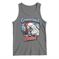 Greenland Is Not For Sale Protest Tank Top Aggressive Polar Bear with Middle Finger Graphic