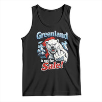 Greenland Is Not For Sale Protest Tank Top Aggressive Polar Bear with Middle Finger Graphic