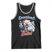 Greenland Is Not For Sale Protest Tank Top Aggressive Polar Bear with Middle Finger Graphic