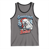 Greenland Is Not For Sale Protest Tank Top Aggressive Polar Bear with Middle Finger Graphic