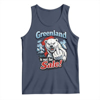 Greenland Is Not For Sale Protest Tank Top Aggressive Polar Bear with Middle Finger Graphic