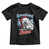 Greenland Is Not For Sale Protest Toddler T Shirt Aggressive Polar Bear with Middle Finger Graphic