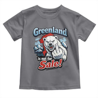 Greenland Is Not For Sale Protest Toddler T Shirt Aggressive Polar Bear with Middle Finger Graphic
