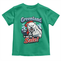 Greenland Is Not For Sale Protest Toddler T Shirt Aggressive Polar Bear with Middle Finger Graphic