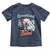 Greenland Is Not For Sale Protest Toddler T Shirt Aggressive Polar Bear with Middle Finger Graphic