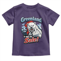 Greenland Is Not For Sale Protest Toddler T Shirt Aggressive Polar Bear with Middle Finger Graphic