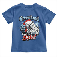 Greenland Is Not For Sale Protest Toddler T Shirt Aggressive Polar Bear with Middle Finger Graphic