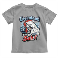 Greenland Is Not For Sale Protest Toddler T Shirt Aggressive Polar Bear with Middle Finger Graphic