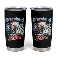 Greenland Is Not For Sale Protest Tumbler Cup Aggressive Polar Bear with Middle Finger Graphic