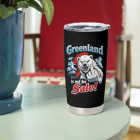 Greenland Is Not For Sale Protest Tumbler Cup Aggressive Polar Bear with Middle Finger Graphic